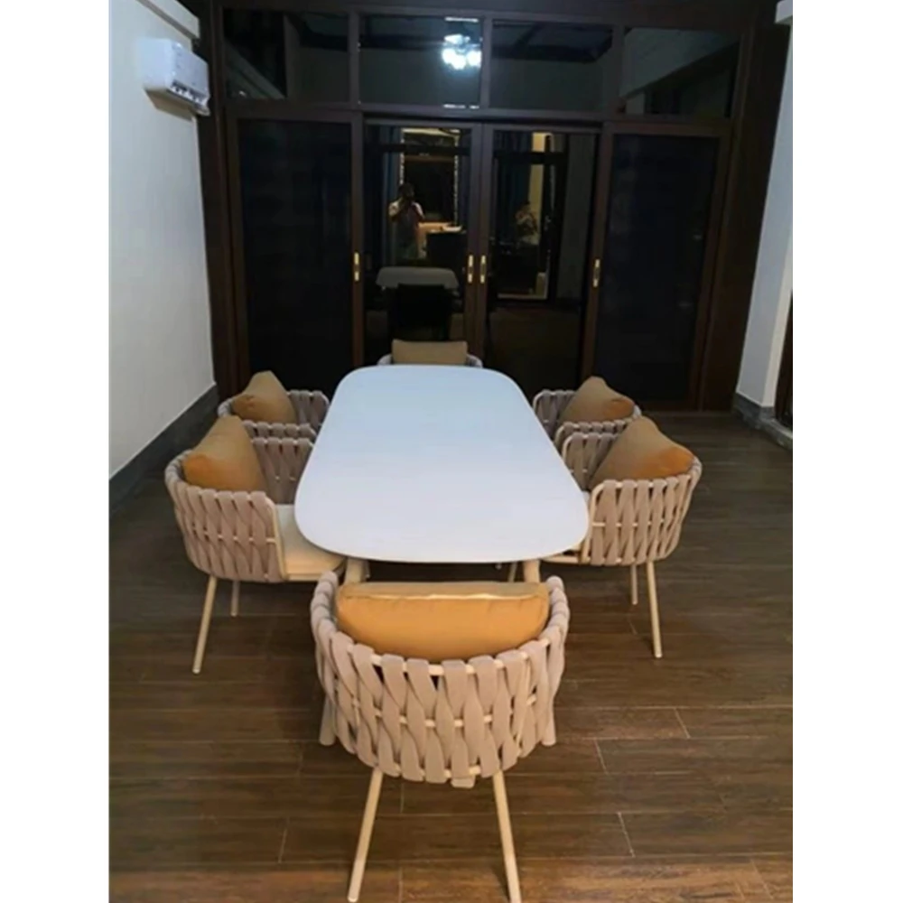 Цена по прейскуранту завода отель веревка обеденный набор патио мебель балкон