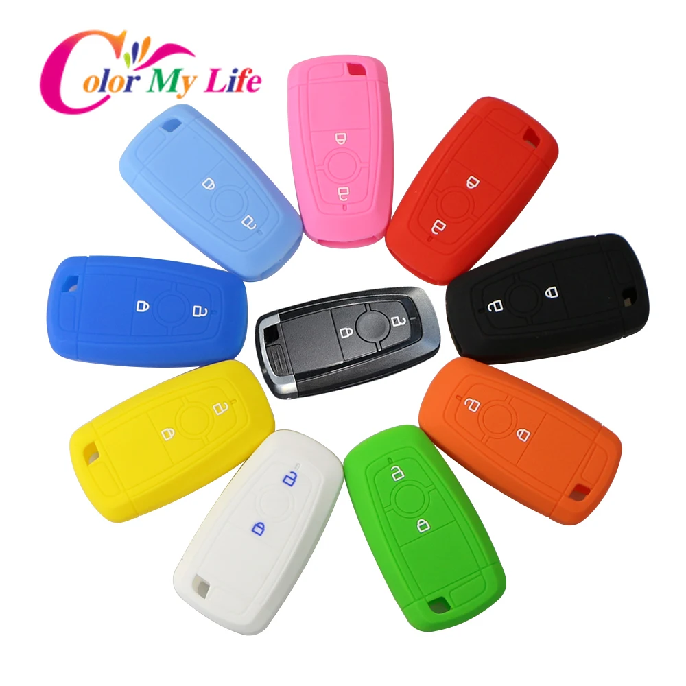 2 кнопки силиконовый автомобильный чехол для брелка с ключом Набор Ford EcoSport 2018 2019