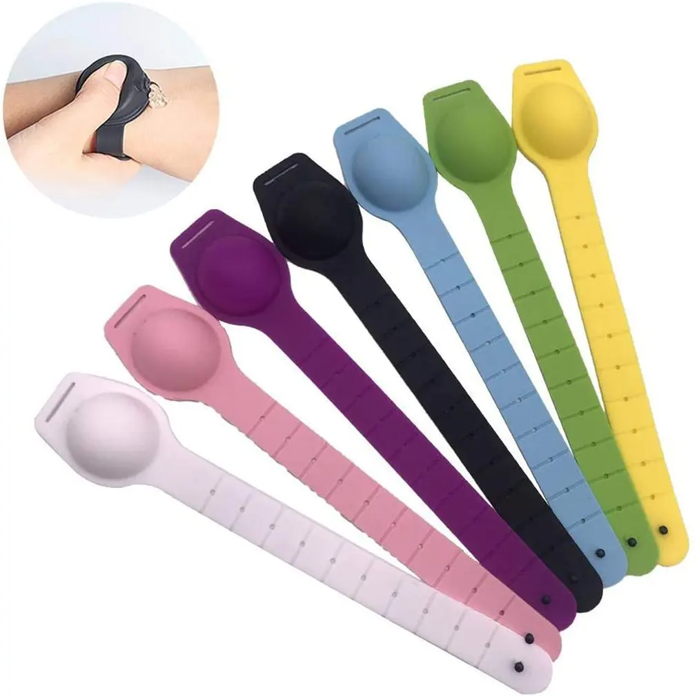 

Silicone Bracelet Wristband Hand Soap Dispenser Band Squeeze Bottle Care Watch Disinfect Hand Sanitizer Container