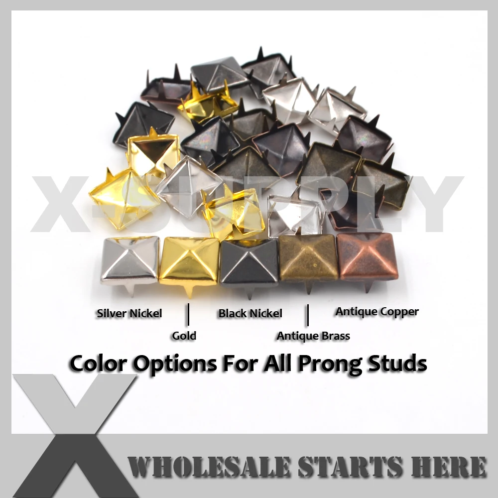 11 мм круглые купольные серебряные никелевые зубцы с 4 зубцами для кожевенного