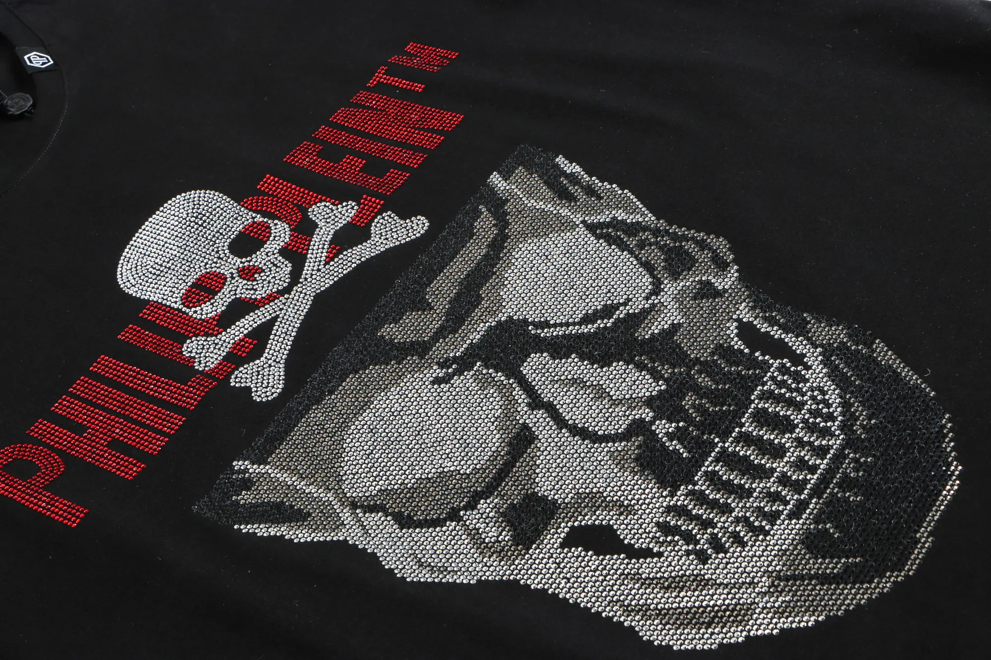 

Philipp Plein PP Clothes Round Neck Fashion Brand Clothes Elastic Pure Cotton