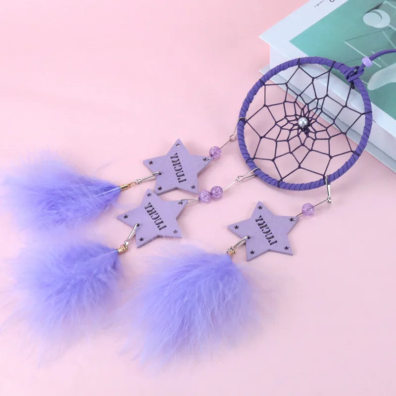 Ловцы снов с перьями загораются креативная Счастливая звезда Ловца для девочек