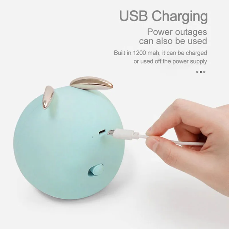USB Перезаряжаемый Ночной светильник с изображением кролика и оленя милый