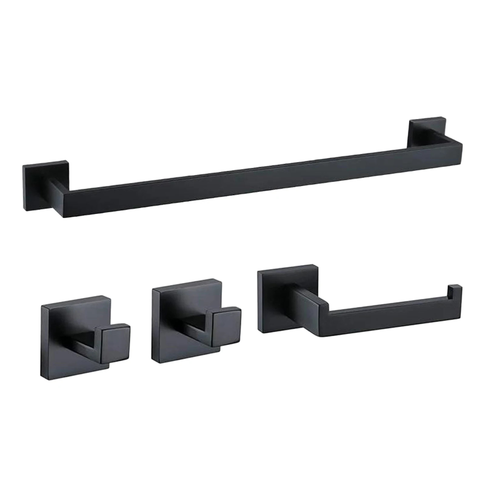 

4Pcs Bathroom Wall Rack Towel Bar Toilet Paper Hanger Hanging Rails Set Hook