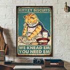 Винтажный постер Kitty Бисквитное печенье, мы разминаем все, вам нужно Em, Симпатичная кошка, холст, живопись, настенное искусство, Декор