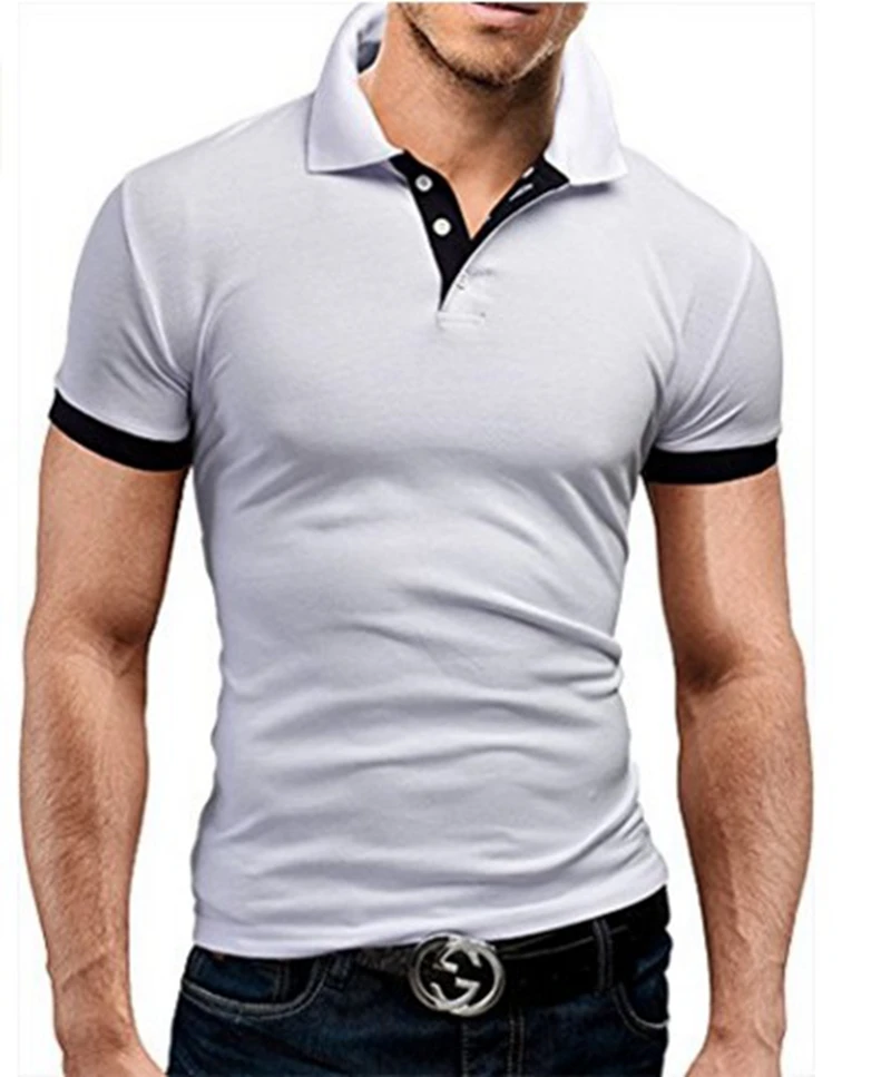 Весенняя и летняя одежда европейская мужская Тонкая рубашка поло для отдыха