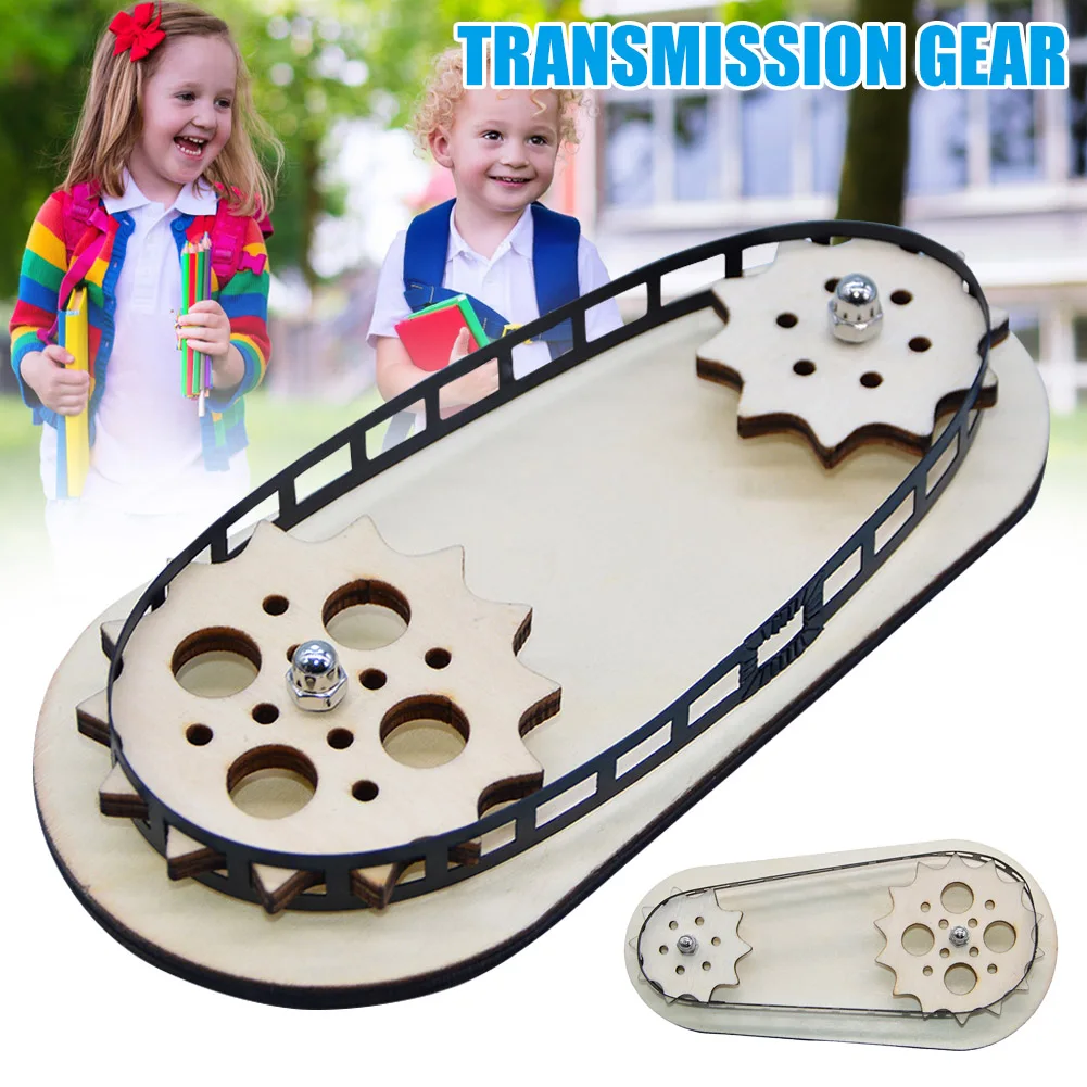 

Деревянная модель Шестерни Цепь Звездочка Трансмиссия эксперимент DIY сборка обучающая игрушка YH-17