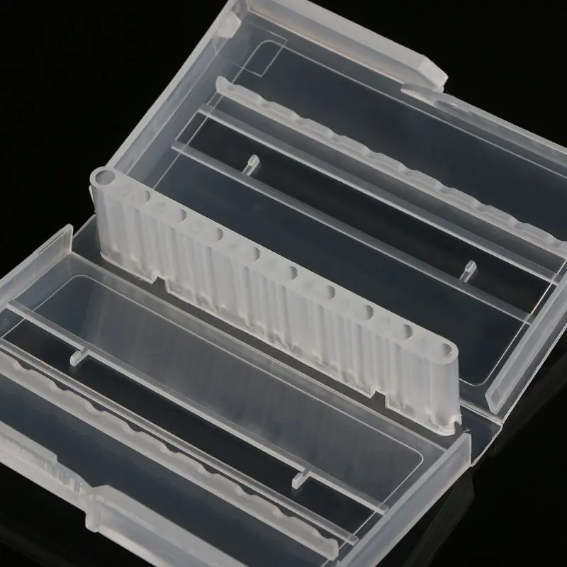 

10 Holes Nail Drill Bit Case Plastic Empty Storage Box Milling Cutters Holder