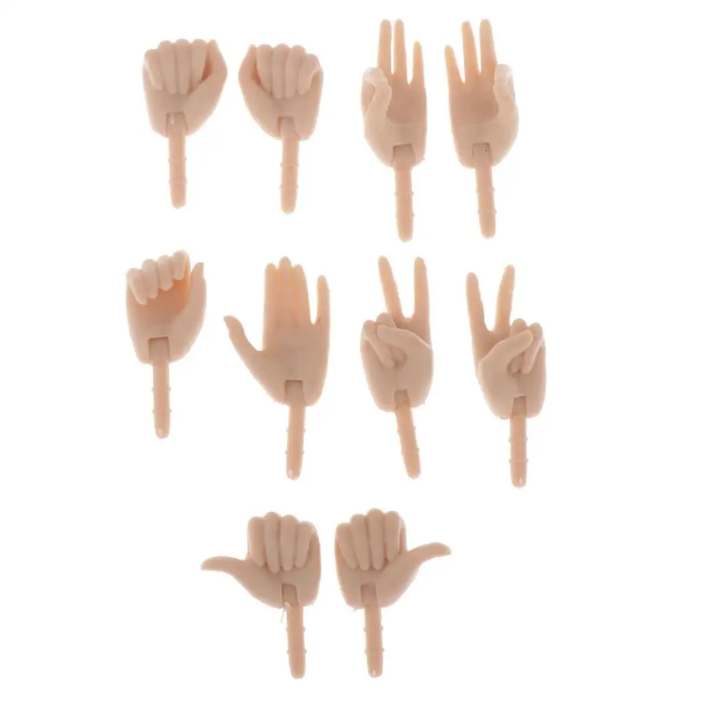

10 Pairs 1:6 Dolls Hands Model For Blythe Dolls DIY Body Making Accessory