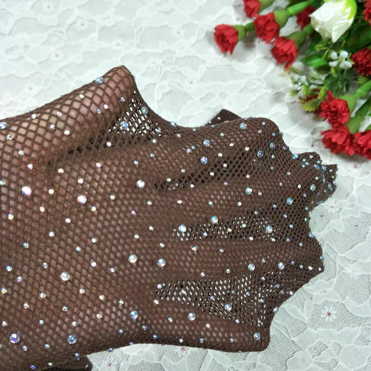Сексуальные женские колготки со стразами для девушек, черные сексуальные жаккардовые чулки в сеточку, стразы, колготки, колготки, стильные женские колготки tt036