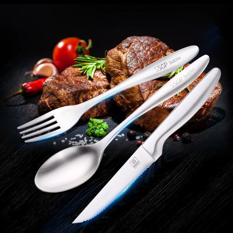 Набор ножей для стейка из 3 столовых приборов нержавеющей стали столовые приборы