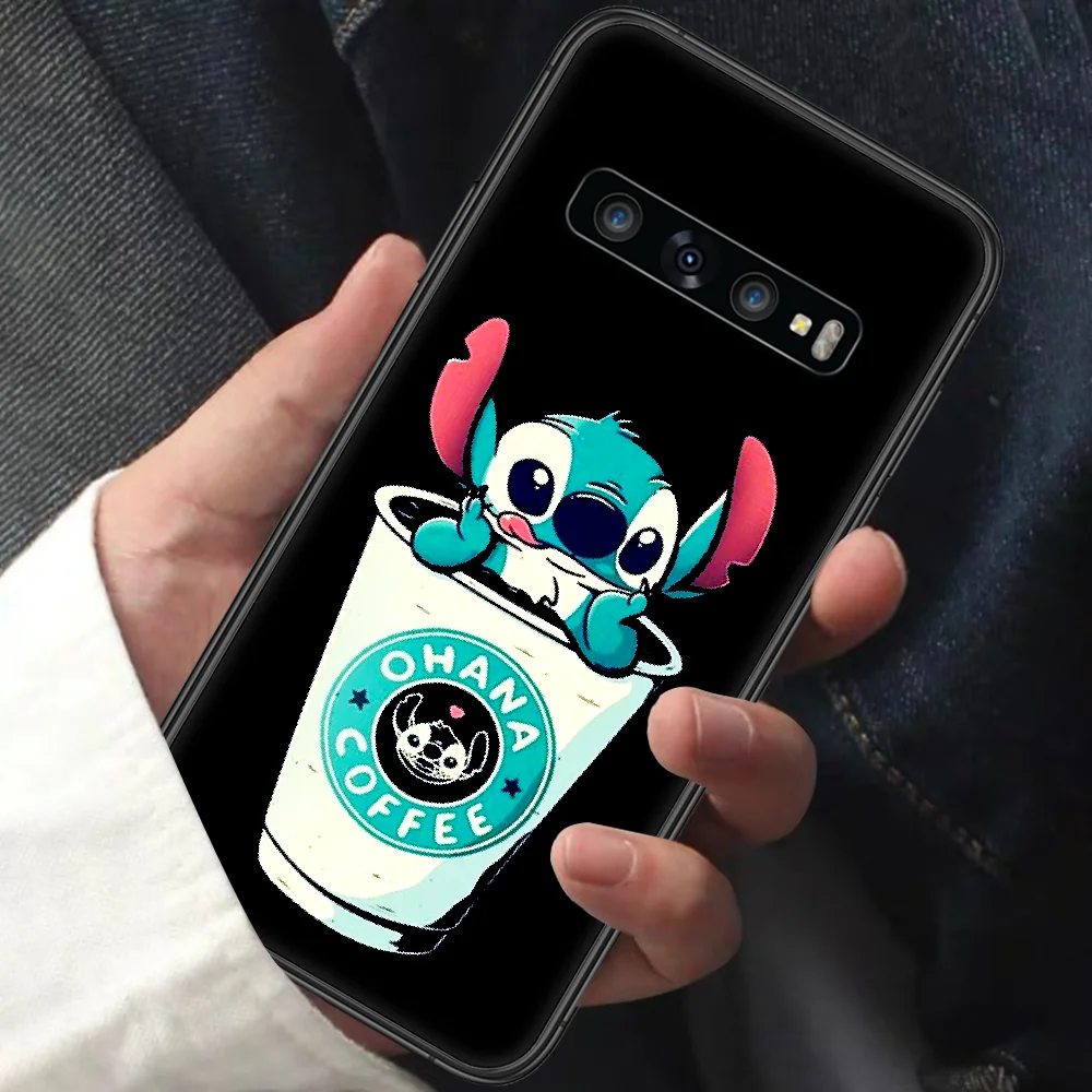 

Cartoon Cute Stitch Phone Case for Samsung Galaxy Note S 6 7 8 9 10 E 20 Ultra Edge Plus black Waterproof Painting Back Pretty