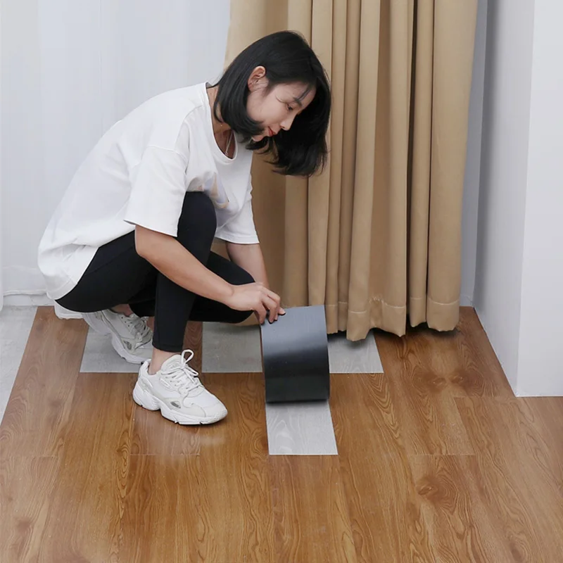 Самоклеящиеся наклейки для пола 3D из ПВХ под дерево гостиной туалета кухни