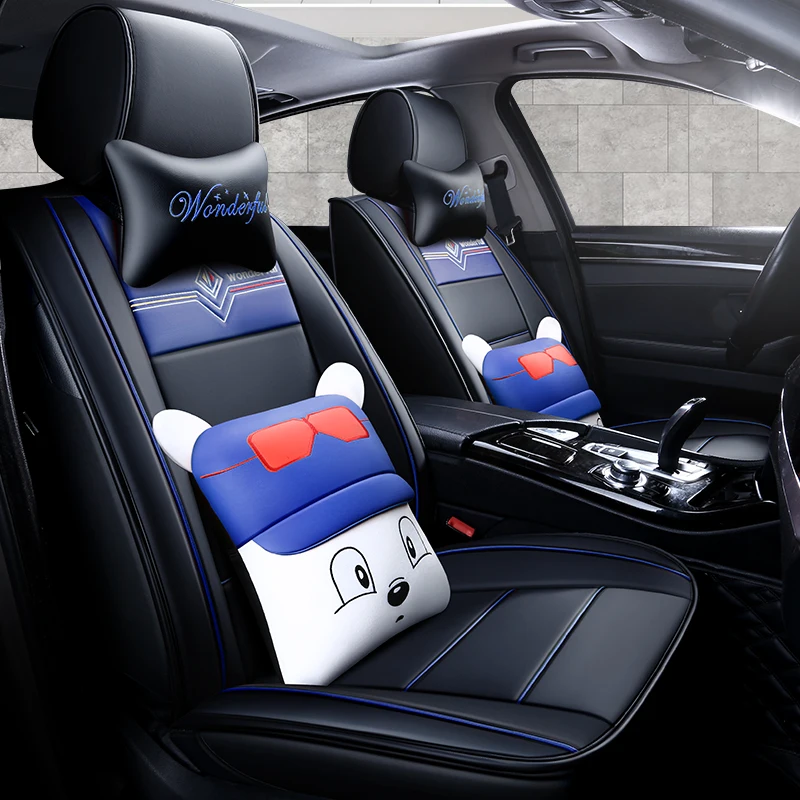 Полностью Покрытые эко-кожаные чехлы для автомобильных сидений из искусственной