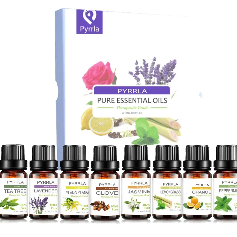 Набор эфирных масел Pyrrla 8 шт. в подарочной коробке чайное дерево лаванда снятие