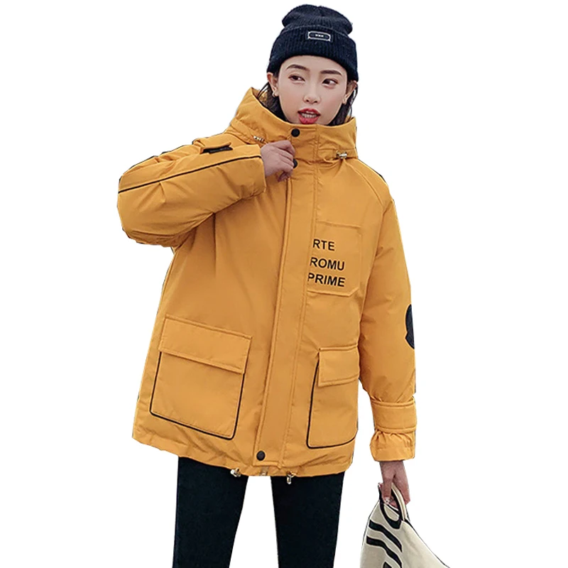 

2019 New Winter Women's Coat women Casual Hooded Female Jacket Warm Thick Coat Big Pocket Women's Coat Plus Size kz002