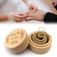 2pcs wooden round wedding ring holder box valentine engagement ring packing box antique carved ring box wooden packing box