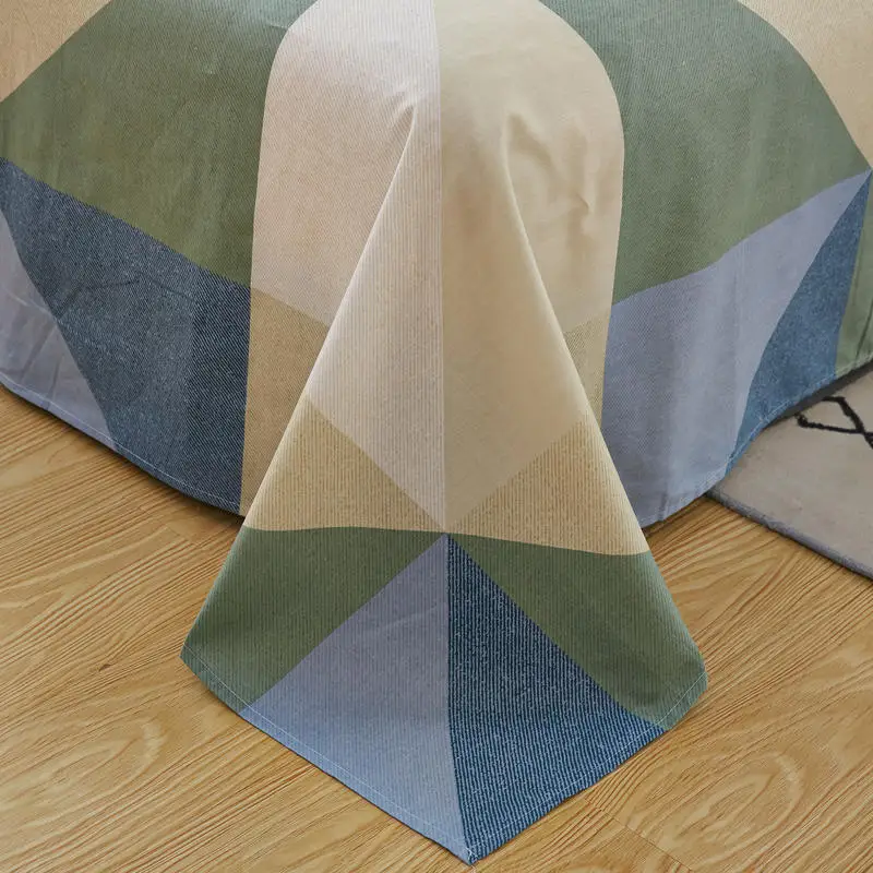 Полный комплект постельного белья цвета хаки синий Комплект постельное белье с