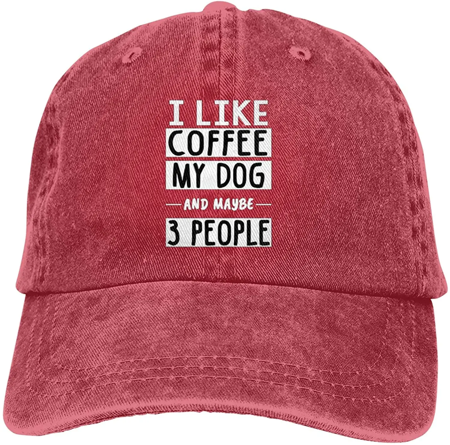 

I Like Coffee My Dog and Maybe 3 People Baseball Cap Washed Adjustable Cotton Unisex Sports Dad Hat Trucker Cowboy Cap