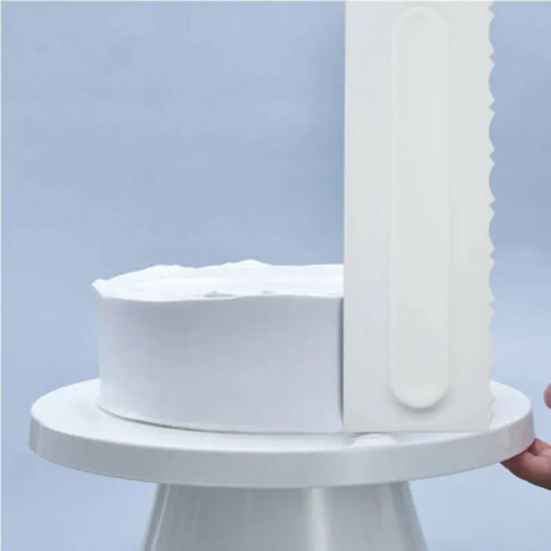 

White Cream Scraper Comb 3pcs Style Plastic Scraper Turn Sugar Cake Pattern Modeling Tool Set Baking Tool Baking Accessories