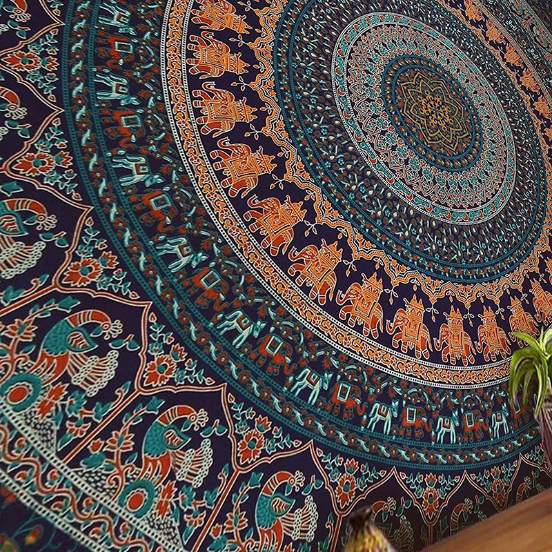 Гобелены с изображением индийской мандалы хиппи ковер для пляжа путешествий