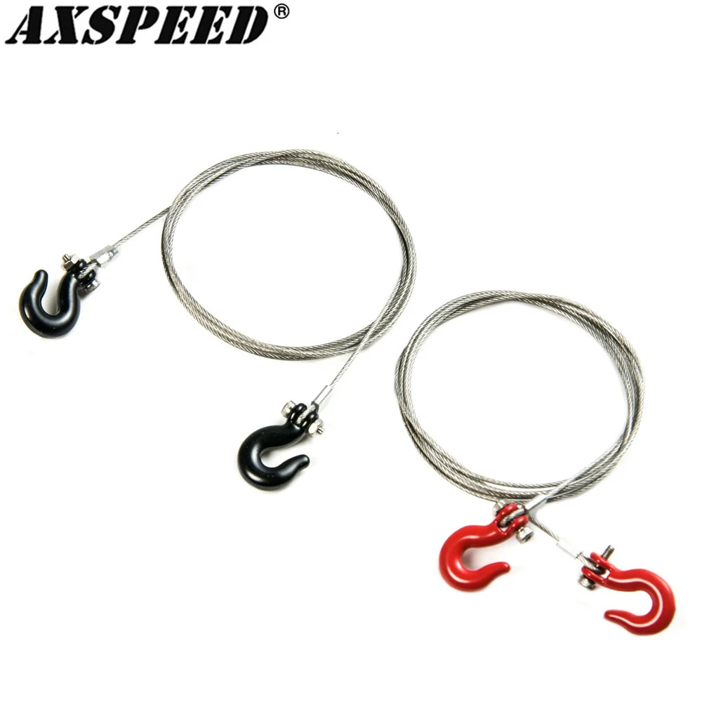 

AXSPEED RC Crawler Accessories Steel Tow Rope with Hook for 1:10 Axial SCX10 CC01 D90 Traxxas TRX4 Tamiya TF2 Upgrade Parts