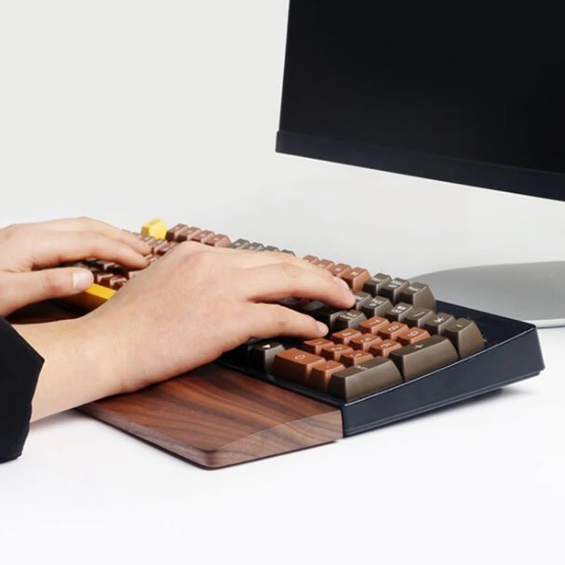 Грецкий орех деревянная механическая клавиатура подставка для запястья рук