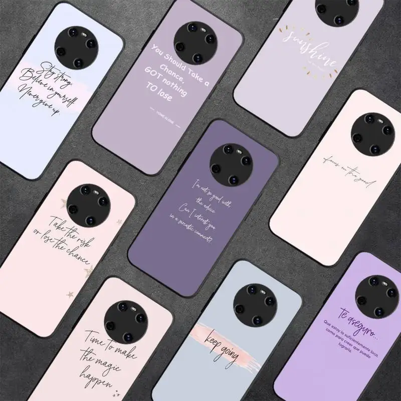 

Color background maxim motivating text Phone Case For Huawei Y 5 Y6 2019 Y5 2018 Y9 2019 Luxury case for 9prime2019