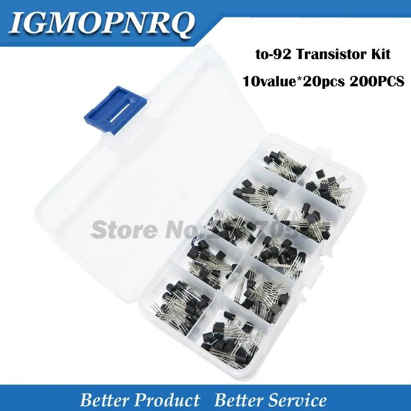 

10value*20pcs 200PCS BC337-25 BC327-25 2N2222 2N2907 2N3904 2N3906 S8050 S8550 A1015 C1815 Transistor box Assortment Kit with