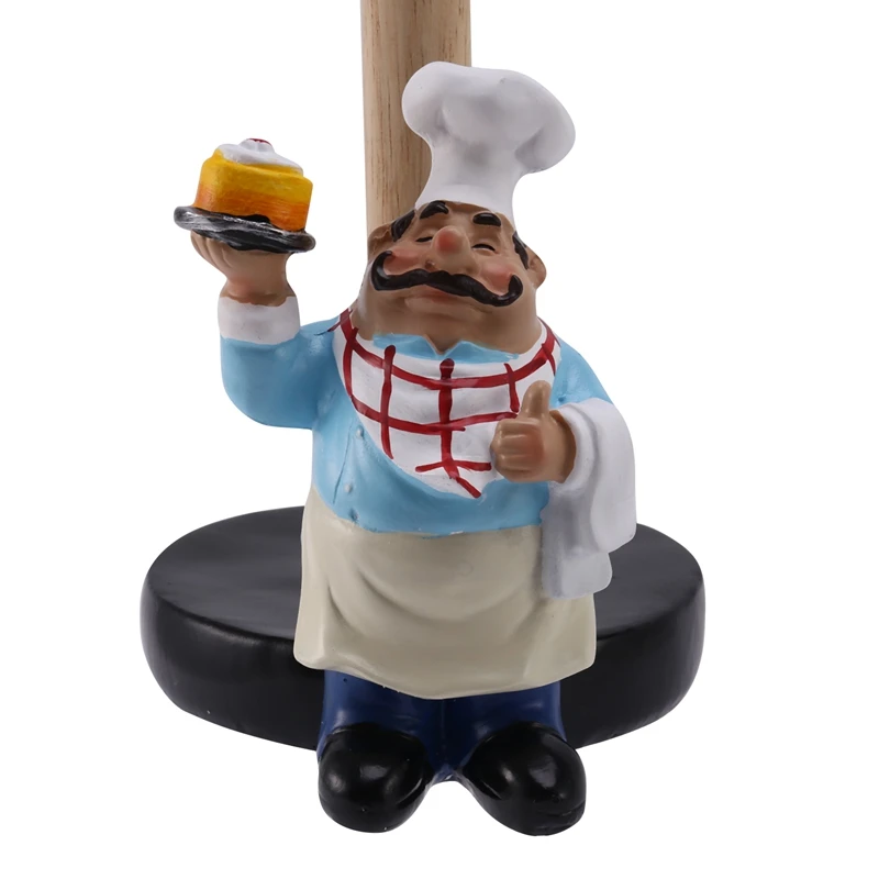 

Resin Chef Double-Layer Paper Towel Holder Figurines Creative Home Cake Shop Restaurant Crafts Decoration Ornament