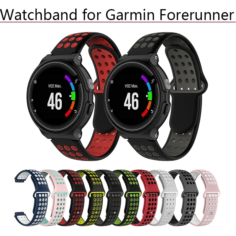 Силиконовый сменный ремешок для наручных часов Garmin Forerunner 220 230 235 630 620 735 S20 S6 S5 GPS