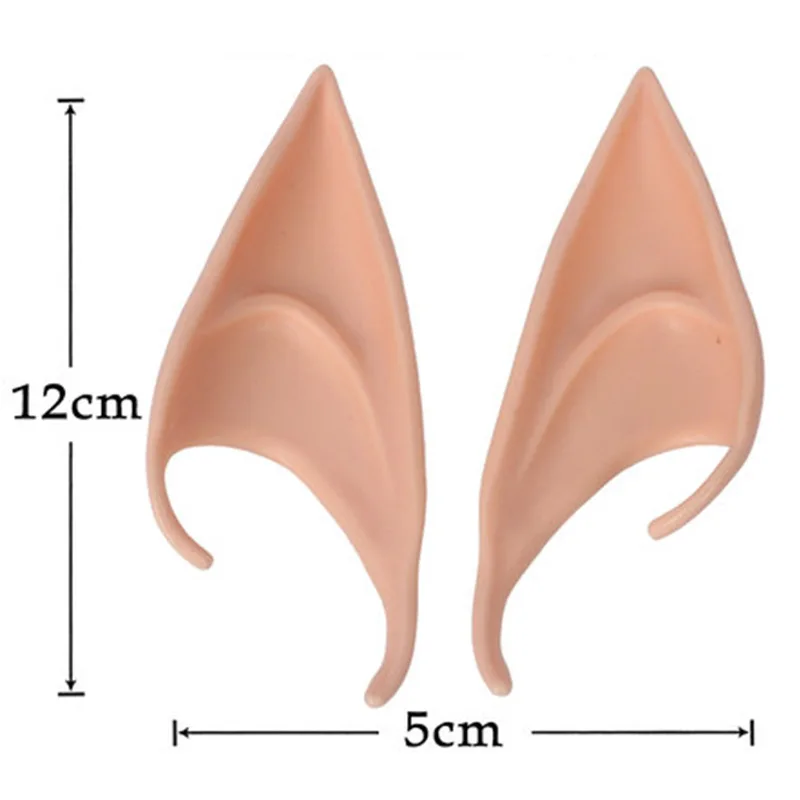 

1Pair Halloween Latex Elf Ears Long Short High Simulation Soft Harmless False Ears Props Fairy Angel Dress Up Cosplay Hook