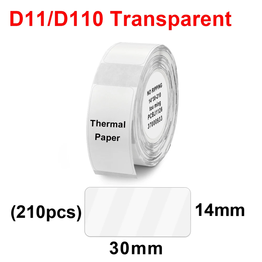 Прозрачный Niimbot D11 D110 Мини Bluetooth Термоэтикеток бумажные наклейки