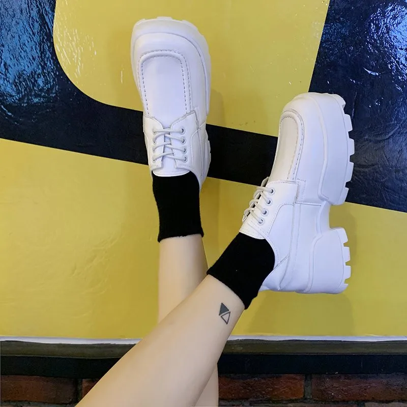 

Shoes British Style Clogs Platform Female Footwear Casual Sneaker Autumn Square Toe Oxfords Women's 2020 A1-301
