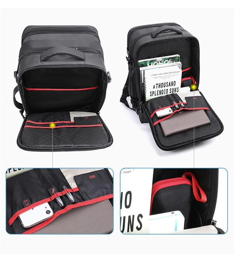 Мужской рюкзак ARCTIC HUNTER 35L, 17 дюймов, с usb зарядкой, мужской, многослойный, вместительный, для путешествий, бизнес, Mochila для мужчин