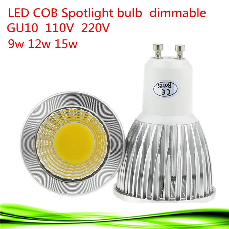 

1X Super Bright LED COB Spotlight Dimmable GU5.3 GU10 MR16 12V /110/ 220V 9W 12W 15W LED Lamp Lighting Warm / Pure / Cool Whi