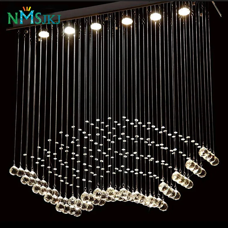 Люстра для ресторана прямоугольная хрустальная лампа креативная личность