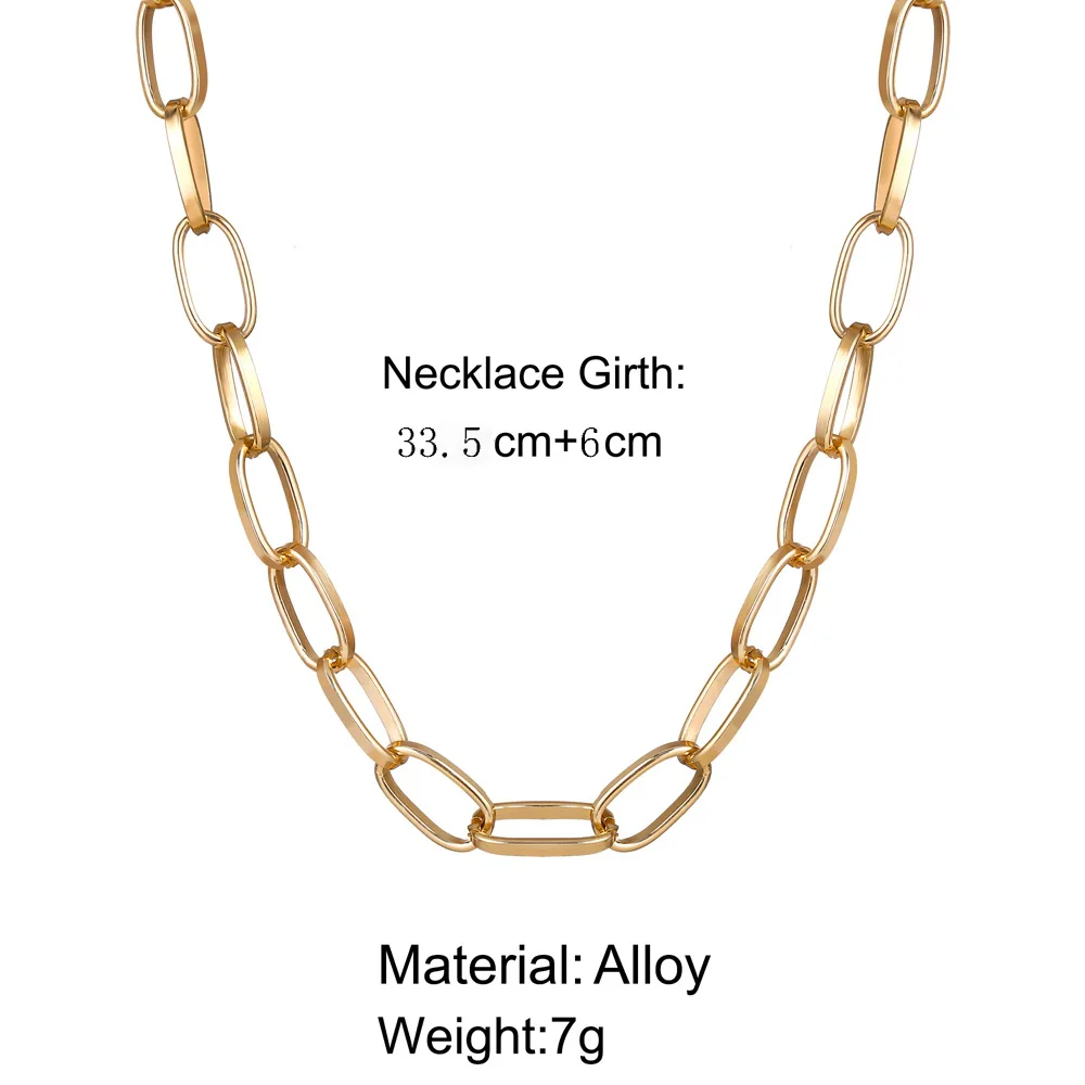 

Gold Chain Necklace Chokers For Women Gold Color Geometric Pendant Necklaces Boho star heart coin Maxi Statement Party Jewelry