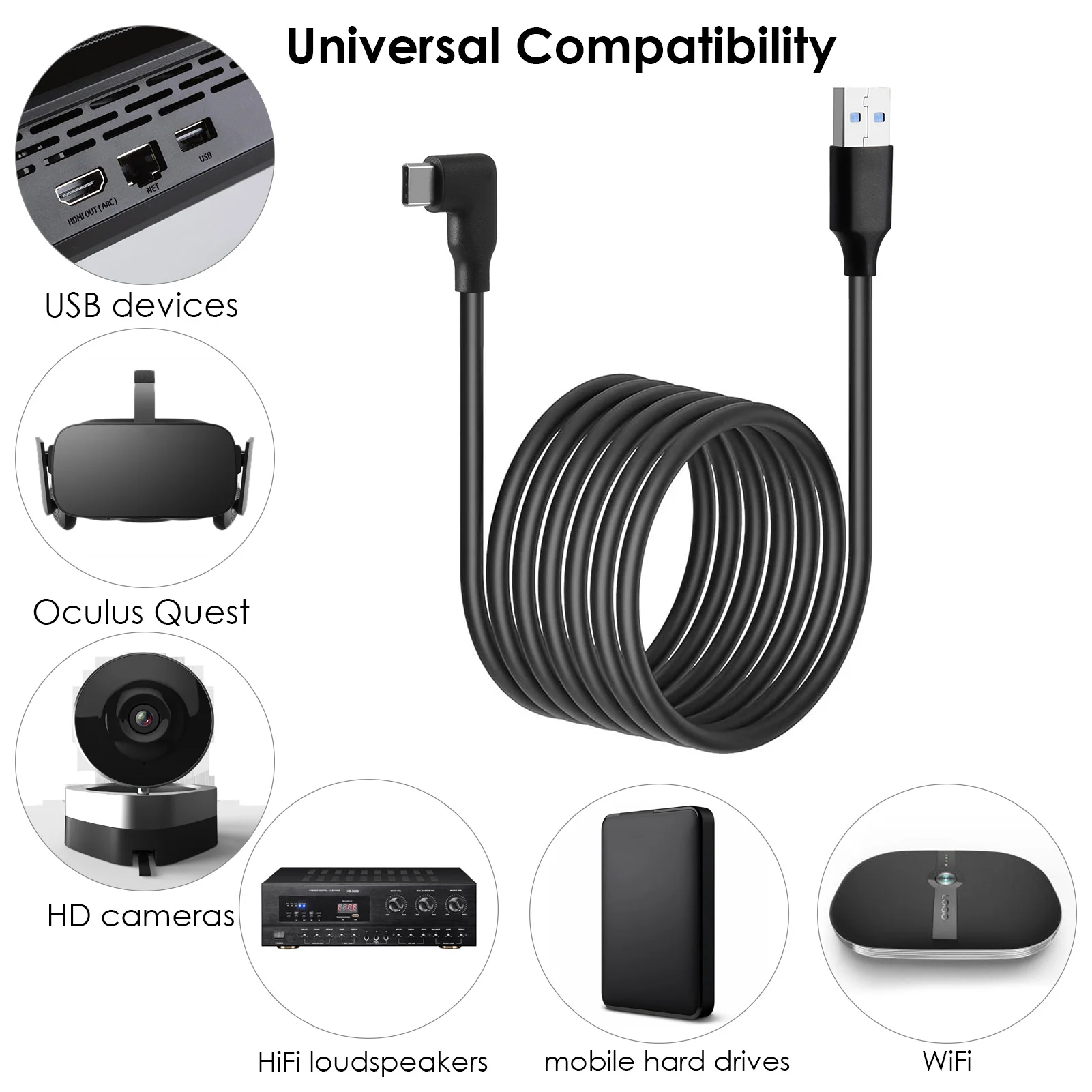 Кабель виртуальной реальности Oculus 3.2 Gen1 5 м USB Type-C | Электроника
