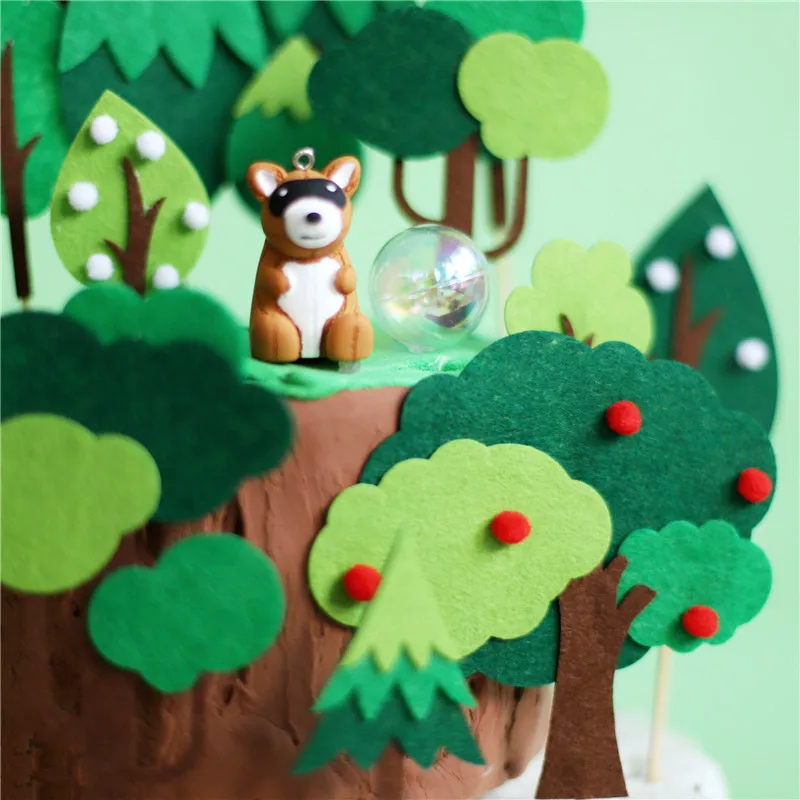 Игр тема джунгли вечерние милые фетр дерево фигурки жениха и невесты Лев лиса