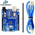 Плата для разработки UNO R3, ATmega328P, чип 16 МГц, CH340, CH340G, для Arduino, UNO R3, с прямым контактным разъемом, с USB-кабелем