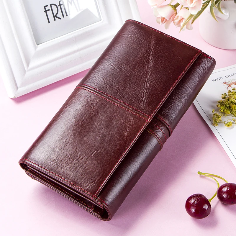 Женские кошельки Contact's из натуральной кожи с бесплатной гравировкой Дамский