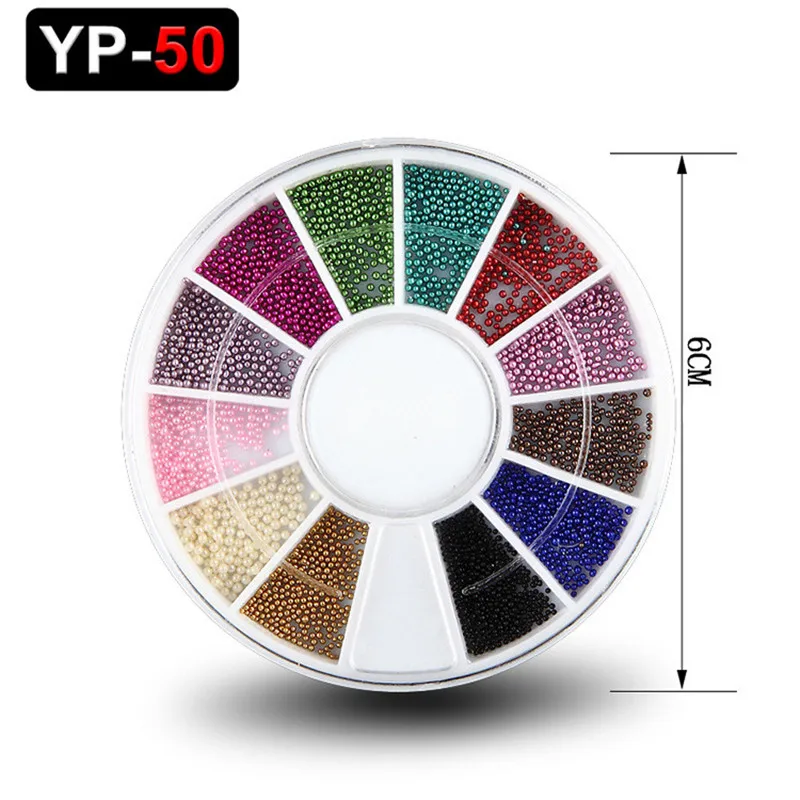 RWTT дизайн ногтей крошечные стальные икры бусины смешанный размер 3D украшения для