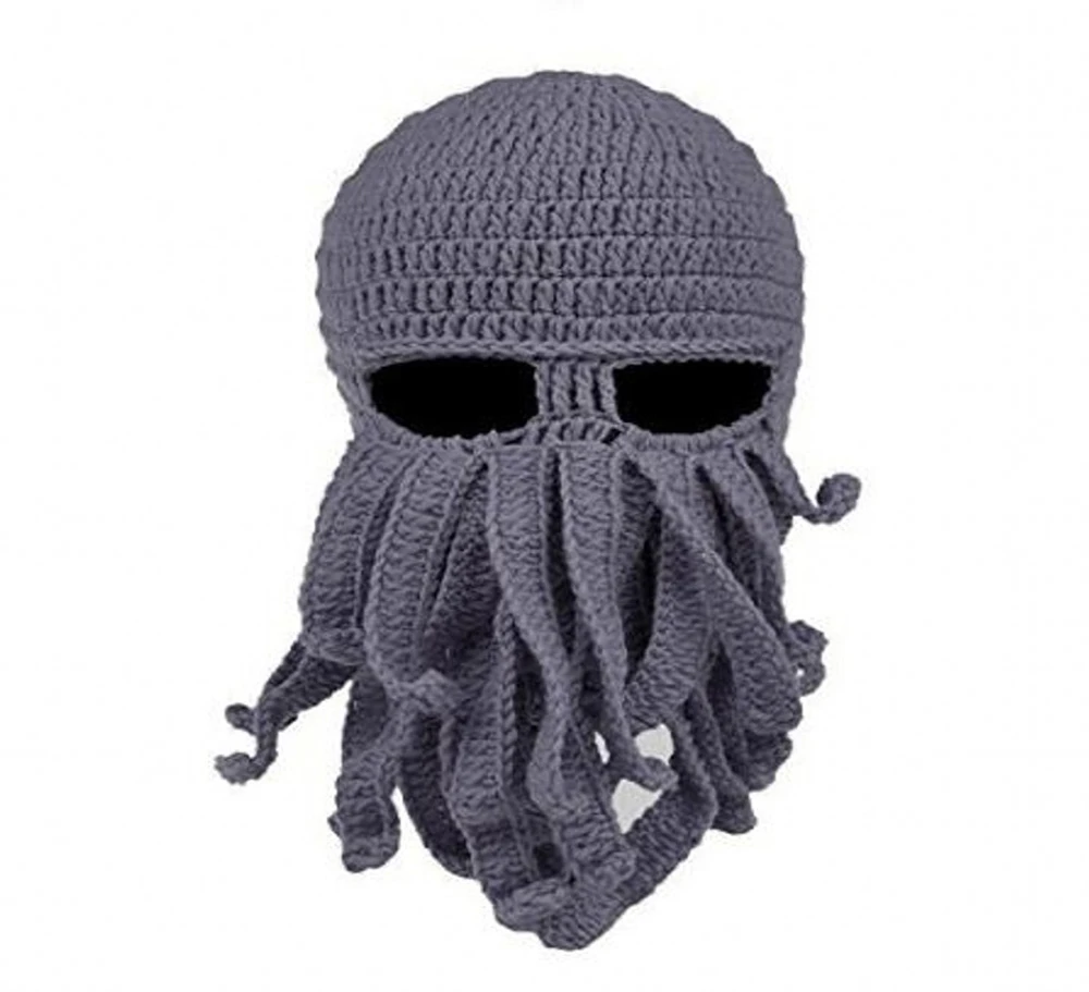 L06 Смешные щупальца Осьминог Beanie вязанная вязаная шапка для бороды ветрозащитная Лыжная вязаная шапка с маской для мужчин и женщин - Цвет: L06