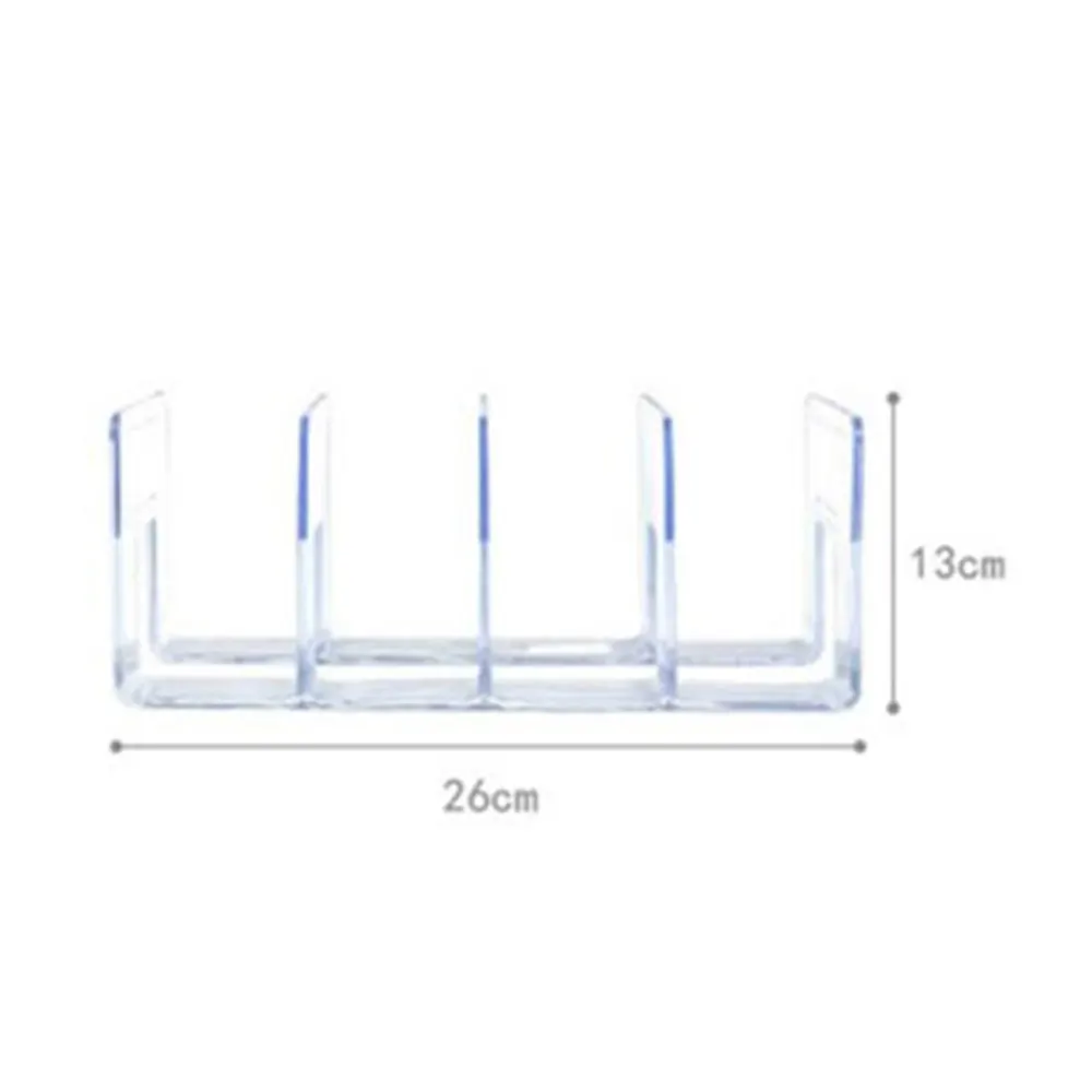 

3 Grid Clear Acrylic Bookshelf Transparent Book Stand Elegant Bookends Book Storage Rack Book Folder for School Office