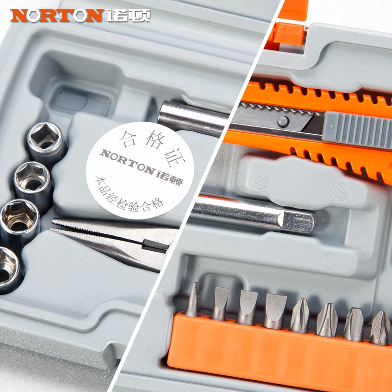 

Norton household toolbox tools Set Mini maintenance hardware pilers multi functional hand tool set 20 pieces Tool Kits