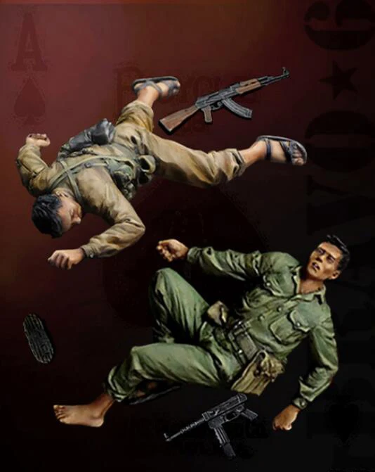 1/35 солдатиков Опавшая фигурка из смолы строительный комплект | Игрушки и хобби