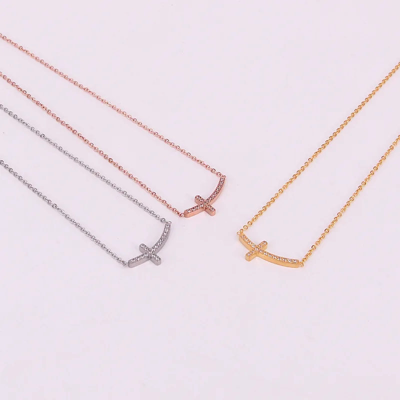 

Подвески из нержавеющей стали для влюбленных, ожерелье с кристаллами, романтическая цепочка с цирконием, элегантные женские свадебные ювел...