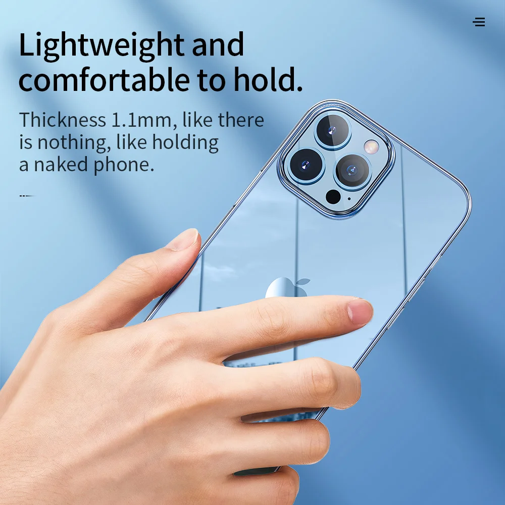 Hoco Transparent Back Protective Case For iPhone 13 12Pro Max Ultra Thin Clear Soft TPU Cover For iPhone 13 12 2021 Funda Coque