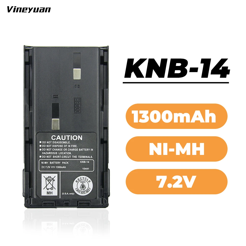 

KNB-14 KNB-14A KNB-15 1300mAh 7.4 V Ni-MH Battery for Kenwood Radios TK-260 TK-360 TK-2100 TK-3100